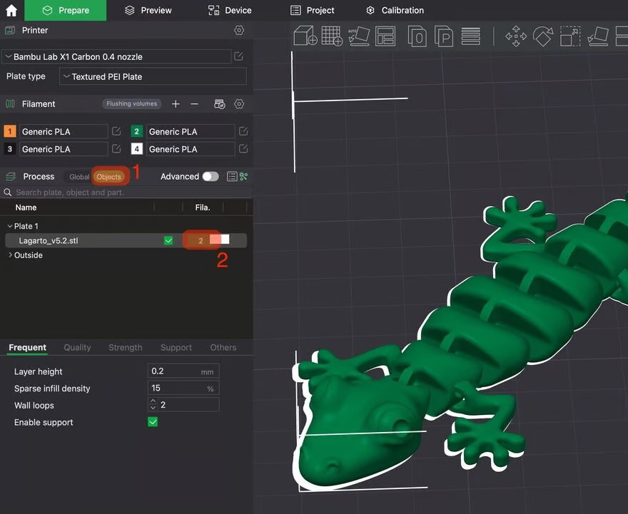 Руководство по подготовке к цветной печати на 3D-принтерах Bambu Lab с AMS