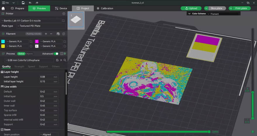 Цветная литофания с помощью 3D-принтеров от Bambu Lab