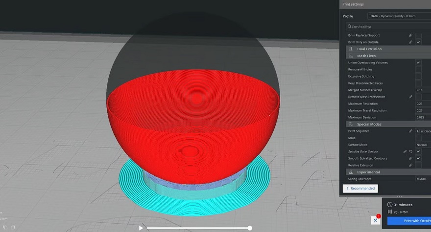 3D-печать сферических моделей