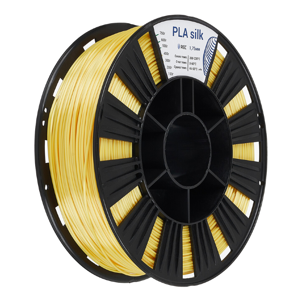 PLA Silk пластик REC 1.75мм светлое золото