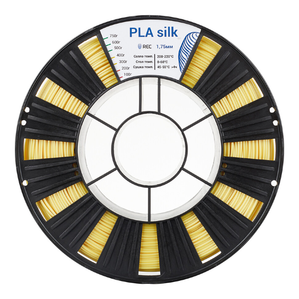 PLA Silk пластик REC 1.75мм светлое золото