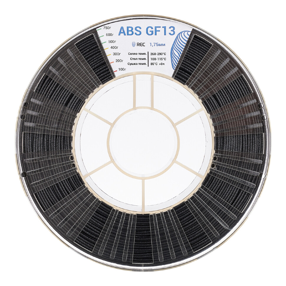 ABS GF13 пластик REC 1.75мм чёрный