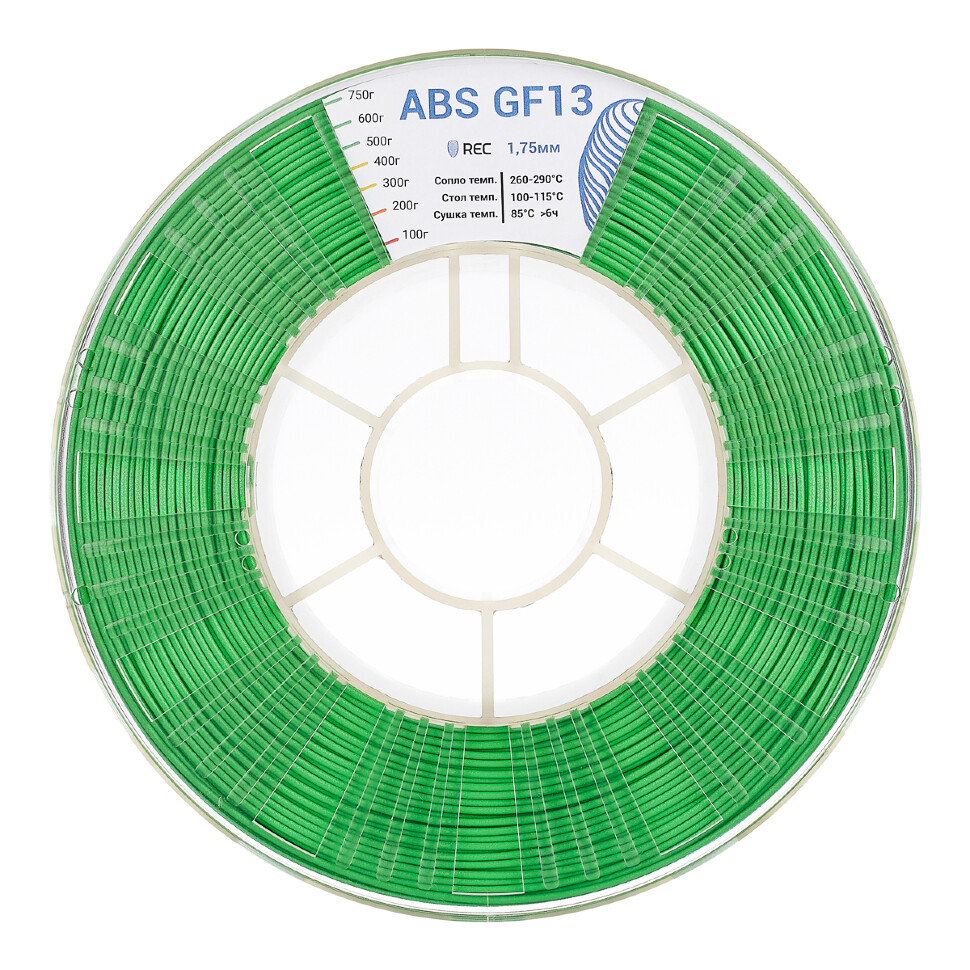 ABS GF13 пластик REC 1.75мм зеленый