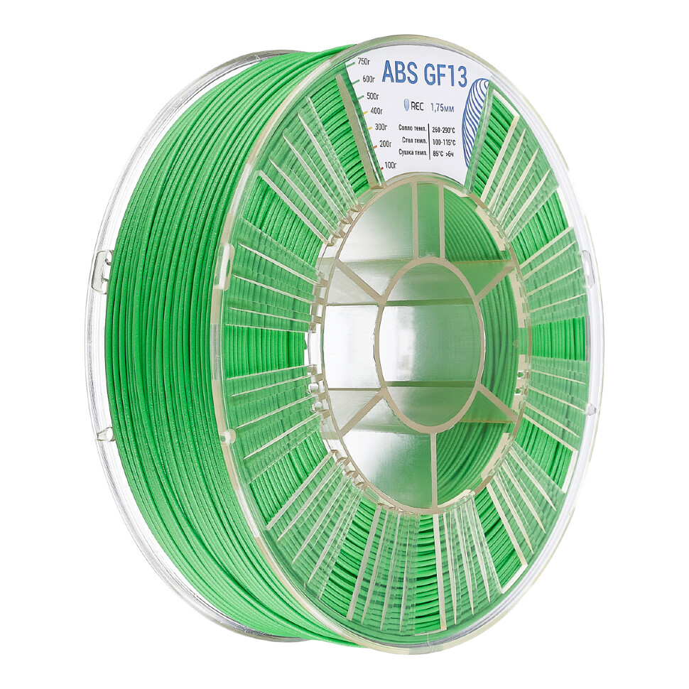 ABS GF13 пластик REC 1.75мм зеленый