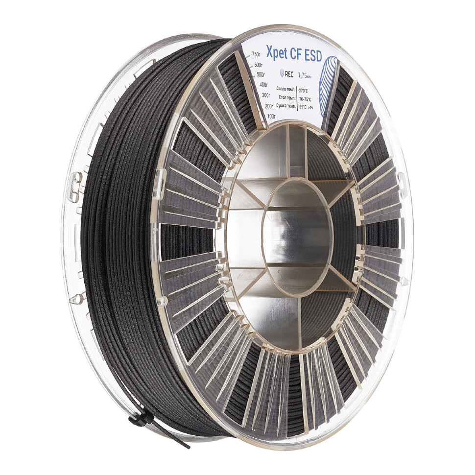 XPet CF ESD пластик REC 1.75мм чёрный