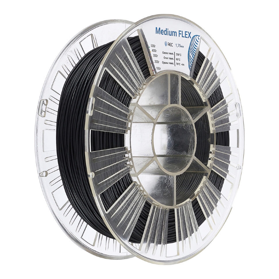 Medium Flex пластик REC 1.75мм черный