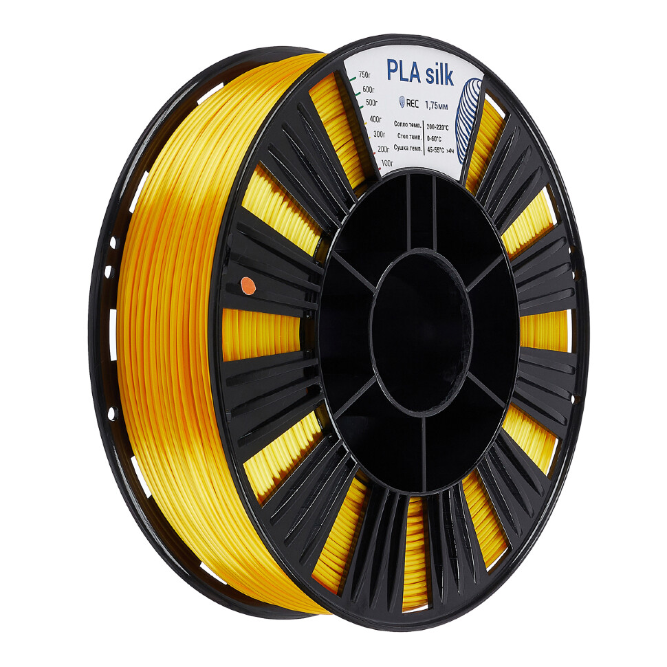 PLA Silk пластик REC 1.75мм золотистый