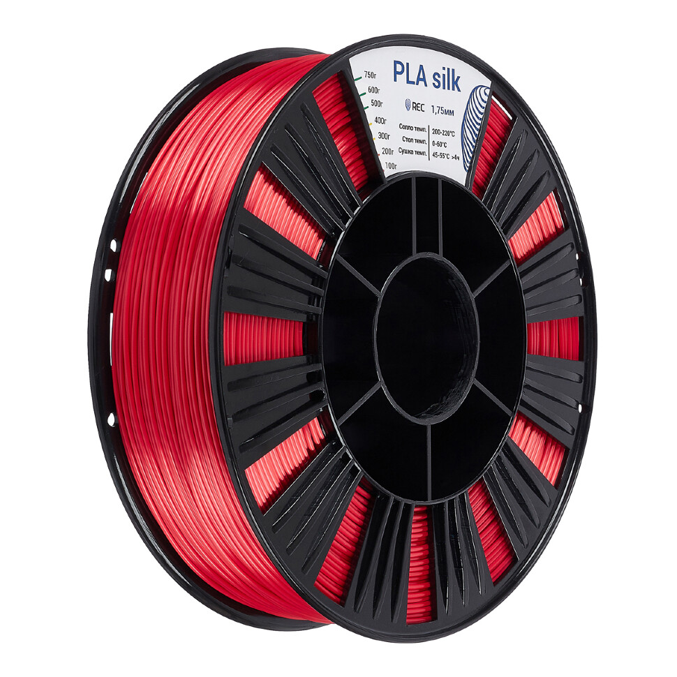 PLA Silk пластик REC 1.75мм красный