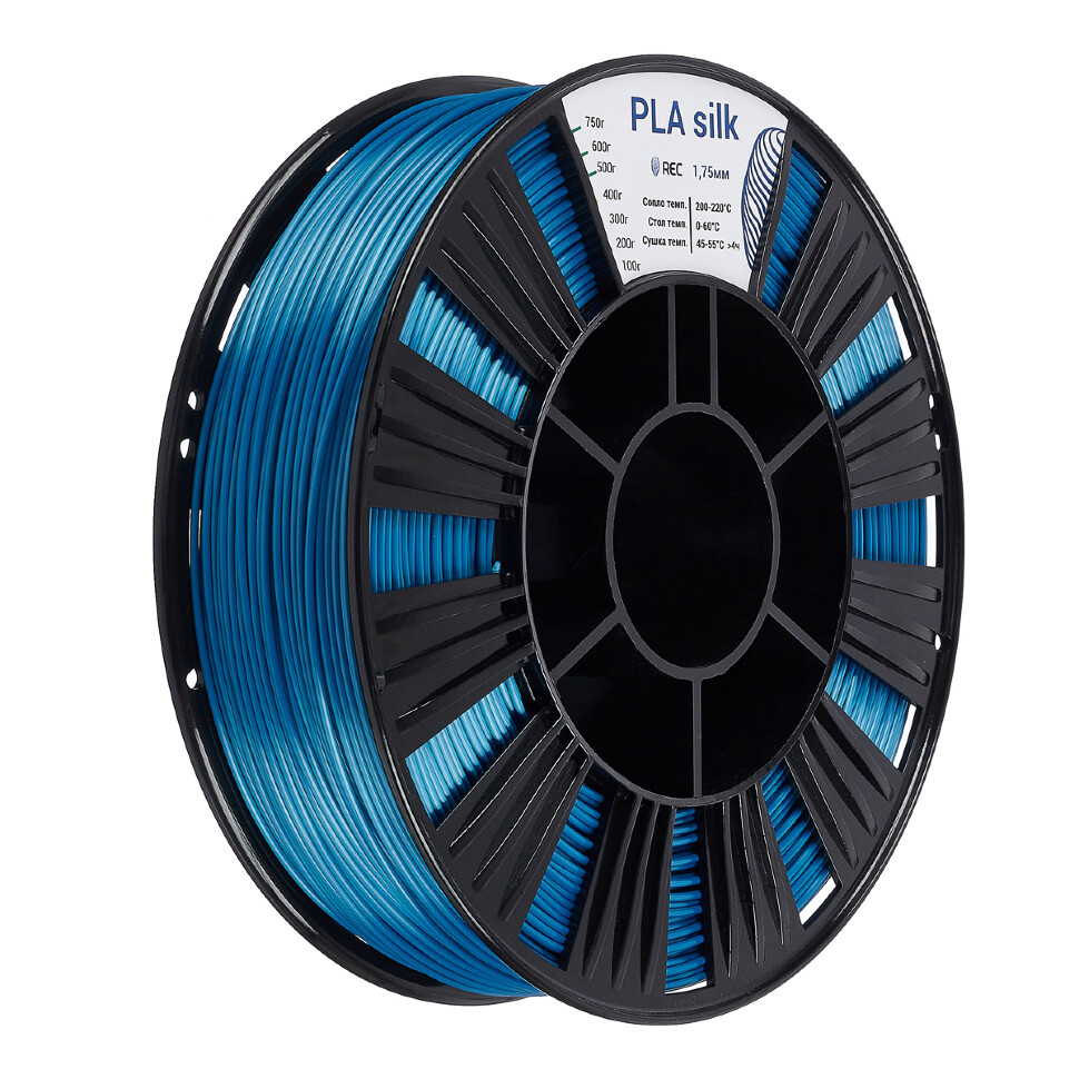 PLA Silk пластик REC 1.75мм синий