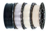 Комплект ABS черный, Relax прозрачный, PLA натуральный, Easy flex белый