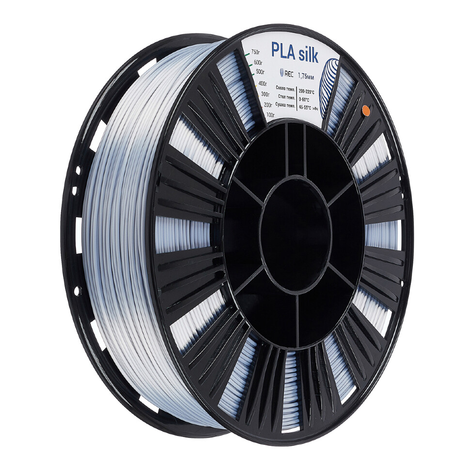 PLA Silk пластик REC 1.75мм серебристый