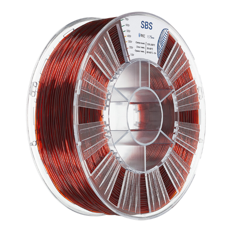 SBS plastic REC 1.75 mm clear brown