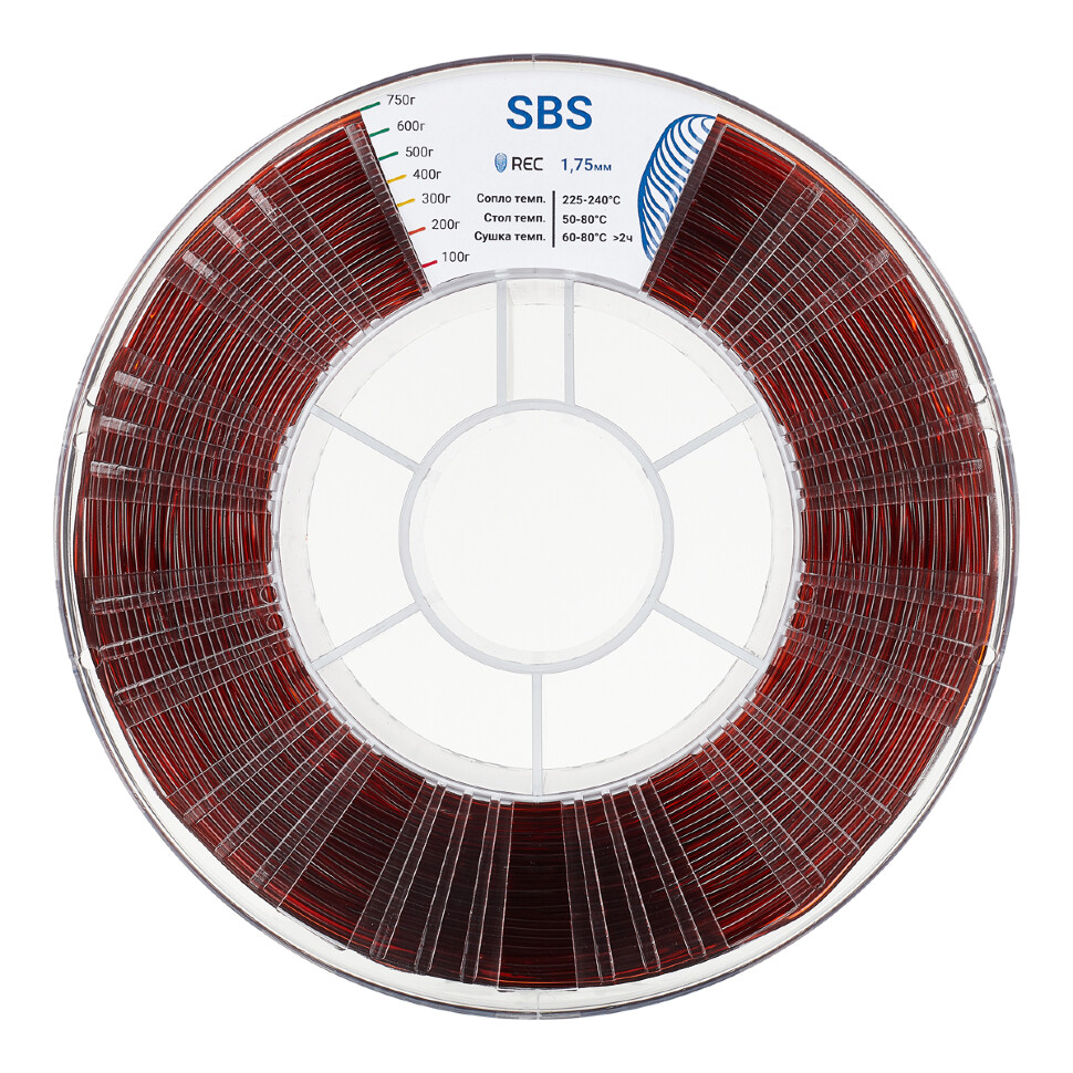 SBS plastic REC 1.75 mm clear brown