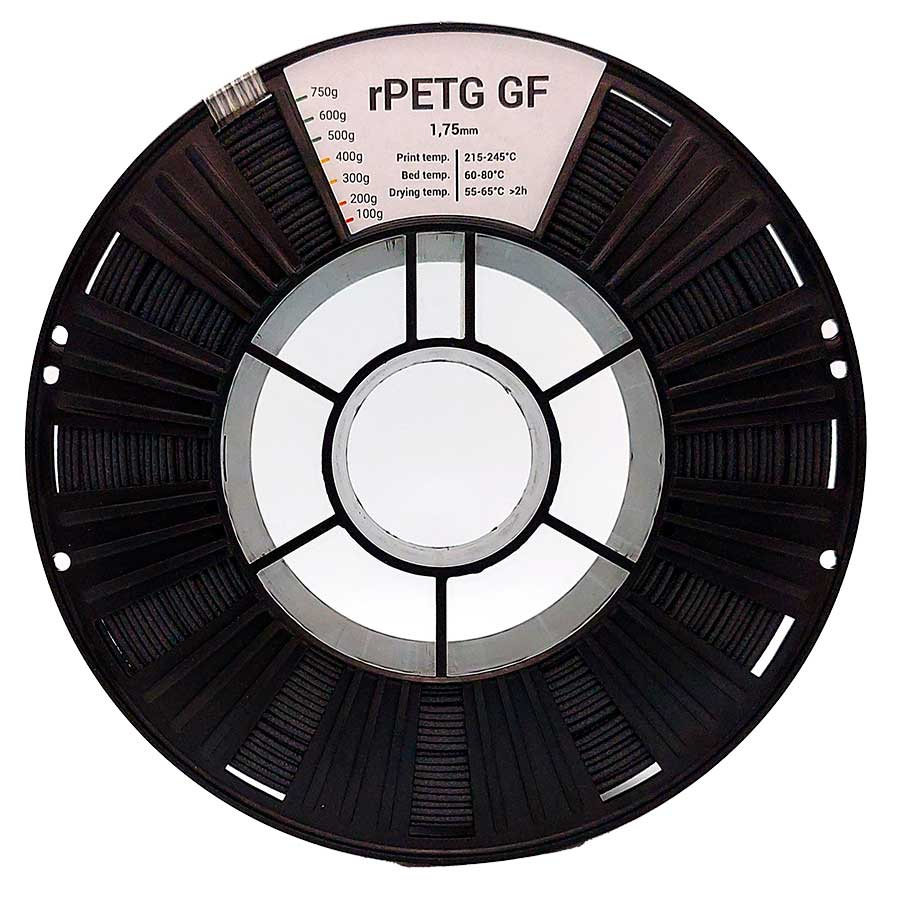 rPETG GF plastic 1.75mm black 2kg