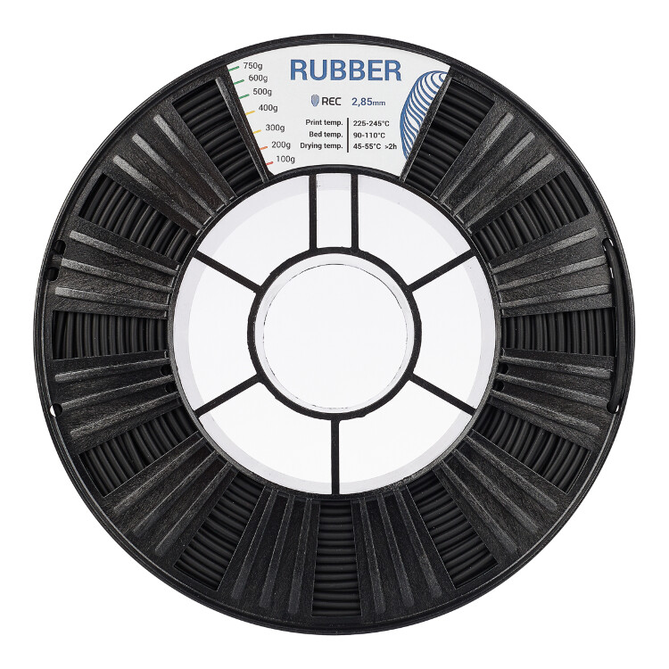 RUBBER plastic REC 2.85 mm black